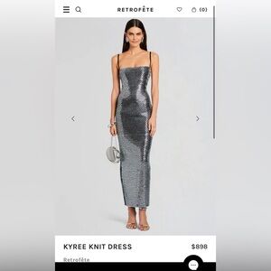 Retrofete Strapless Silver Gown
